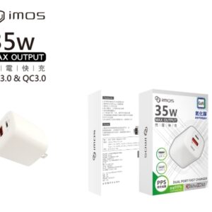 (全新) imos PD3.0/QC3.0 35W雙孔閃電充電器