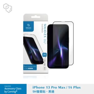 (全新) iPhone14 Plus /13 Pro Max 6.7吋 點膠2.5D窄黑邊玻璃 美商康寧公司授權 (AGbC)