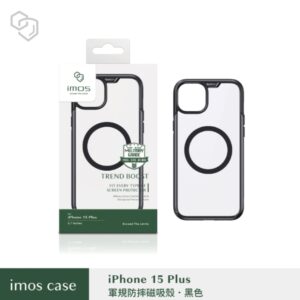 (全新)iPhone15 Plus 6.7" 磁吸軍規防震保護殼-潮流黑