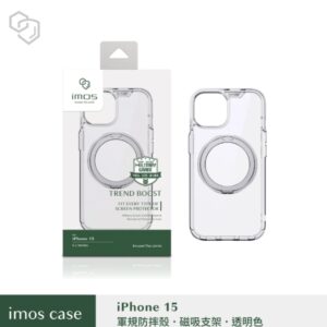 (全新)iPhone15 6.1" 磁吸支架軍規防震保護殼-透明色