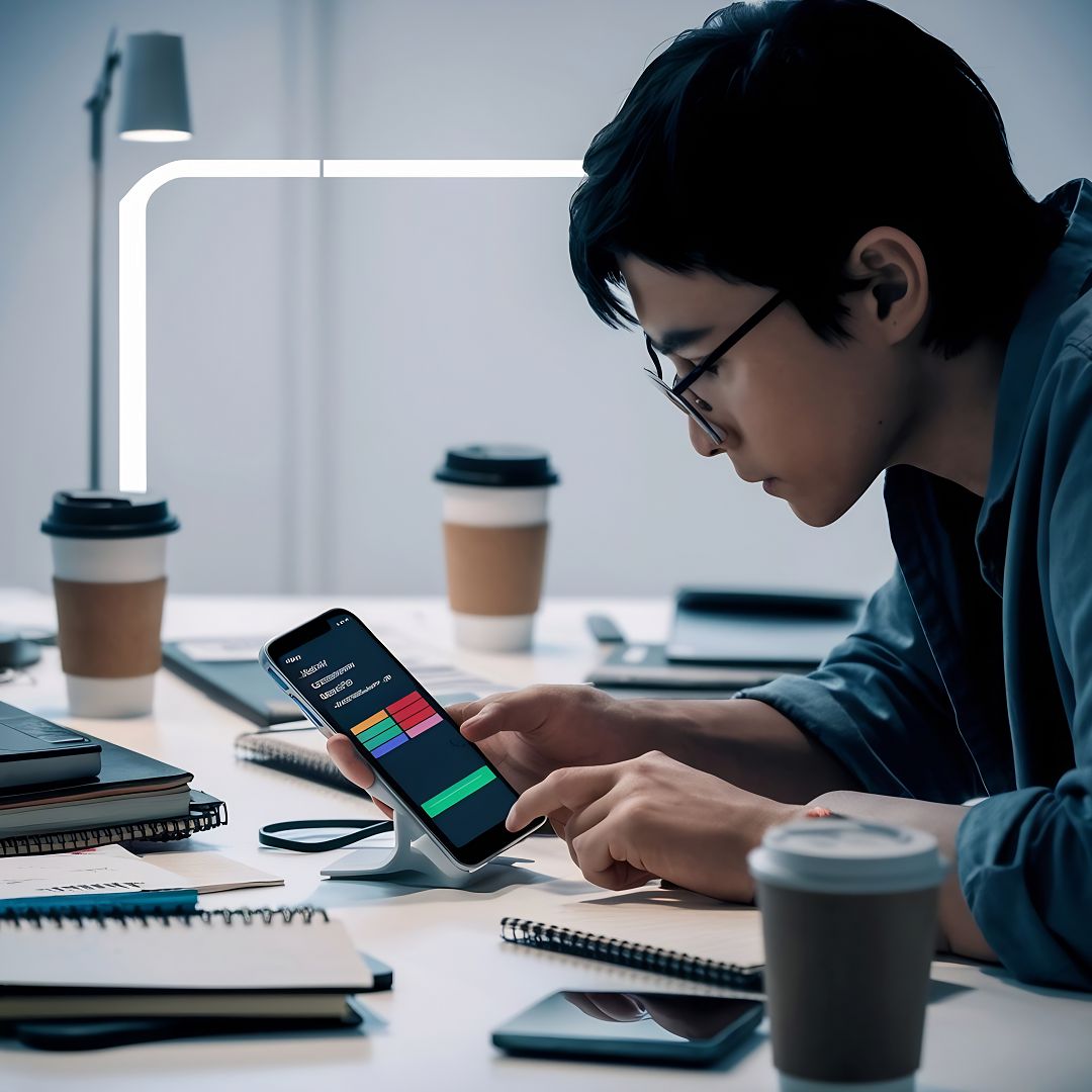 programmer-using-smartphone-install-software-program